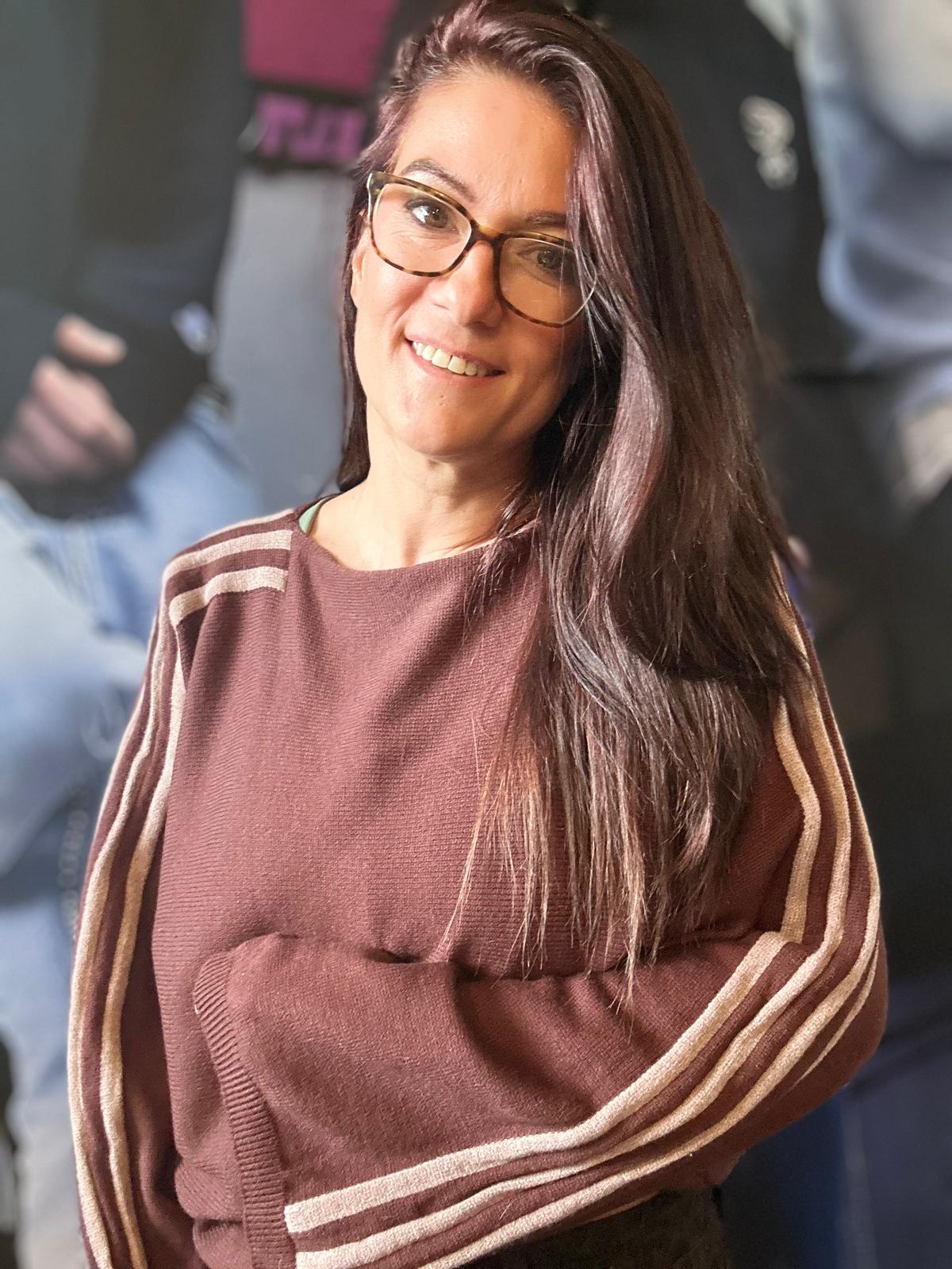 striped sweater chocolade